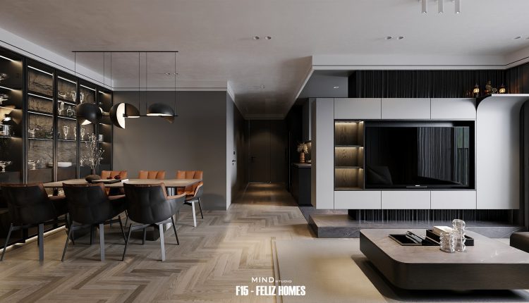 13467. 3D Living Room – Kitchen Interior Model Download By Trung Nghia