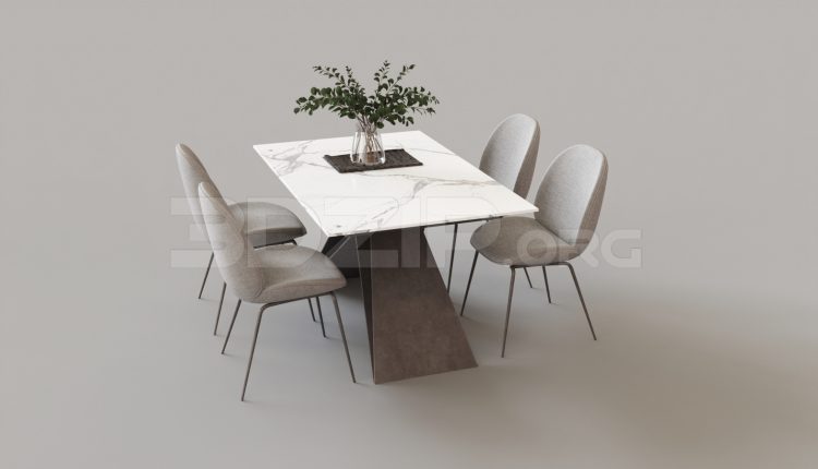 6311. Free 3D Dining Table And Chair Model Download