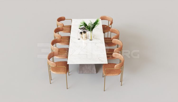 6324. Free 3D Dining Table And Chair Model Download
