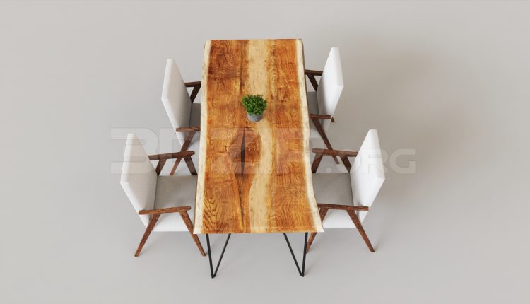 6325. Free 3D Dining Table And Chair Model Download
