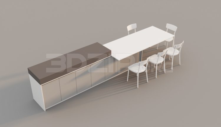6569. Free 3Ds Max Kitchen Island Model Download