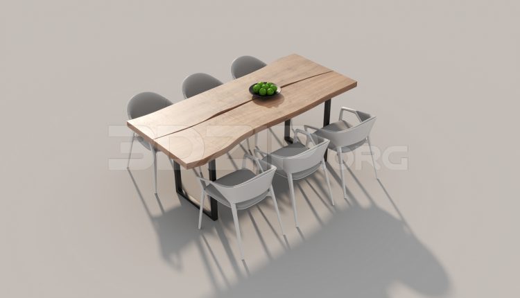 6595. Free 3Ds Max Dining Table And Chair Model Download