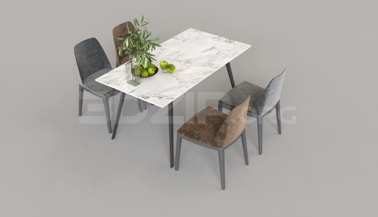 6280. Free 3D Dining Table And Chair Model Download