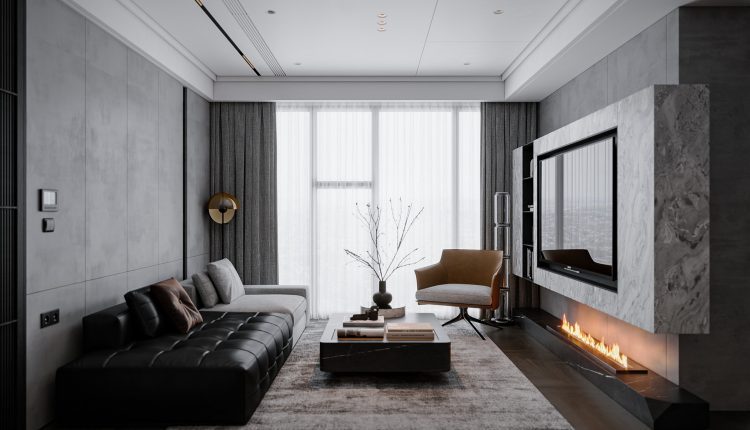 13473. 3Ds Max Living Room – Kitchen Interior Model Download By Nam Nguyen