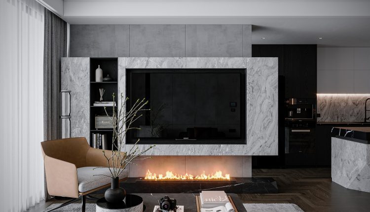 13473. 3Ds Max Living Room – Kitchen Interior Model Download By Nam Nguyen