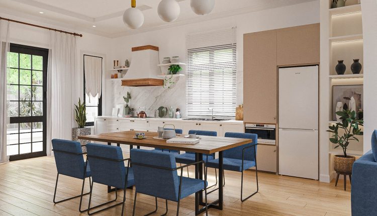 13487. 3Ds Max Interior Living Room – Kitchen Model For Free Download by Duc Minh