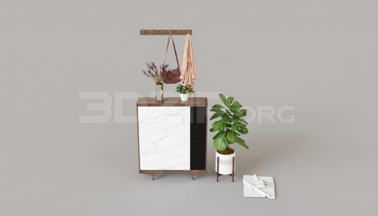 6634. Free 3Ds Max Shoe Cabinet Model Download