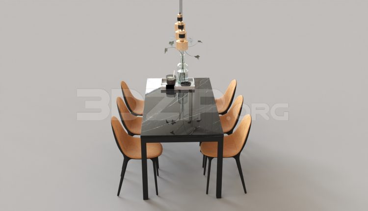 6656. Free 3Ds Max Dining Table And Chair Model Download