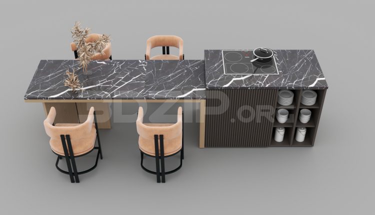 6680. Free 3Ds Max Kitchen Island Model Download