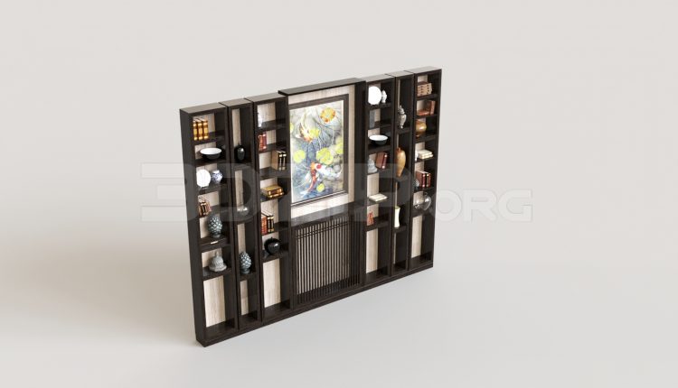 6724. Free 3Ds Max Bookcase Model Download