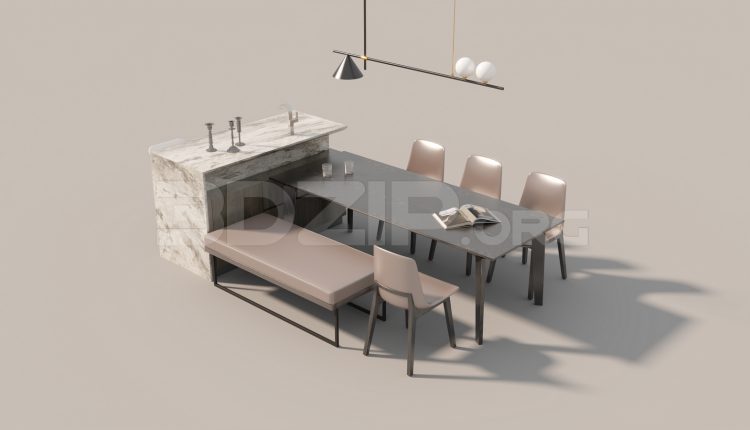 6769. Free 3Ds Max Dining Table And Chair Model Download
