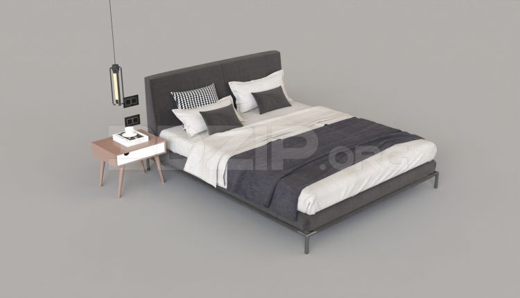 6821. Free 3Ds Max Bed Model Download (2)