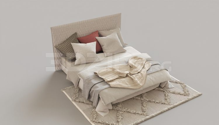 6857. Free 3Ds Max Bed Model Download