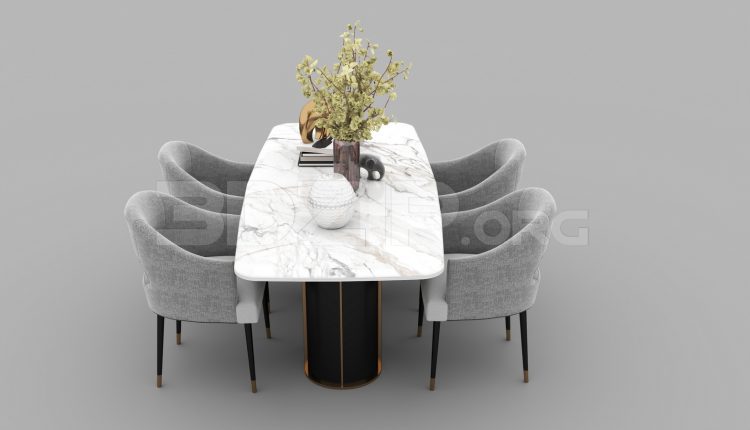 6899. Free 3Ds Max Dining Table And Chair Model Download