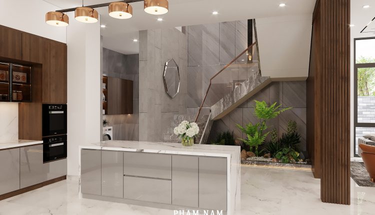13523. 3Ds Max Living Room – Kitchen Interior Model Download by Pham Nam