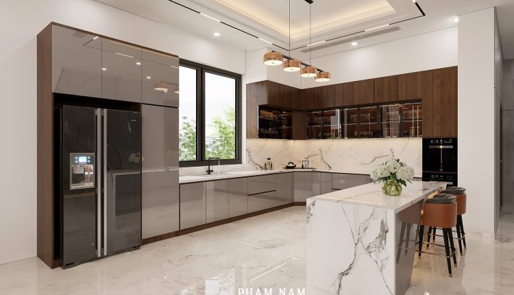 13523. 3Ds Max Living Room – Kitchen Interior Model Download by Pham Nam
