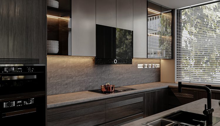 13528. 3Ds Max Living Room – Kitchen Interior Model Download by Mai