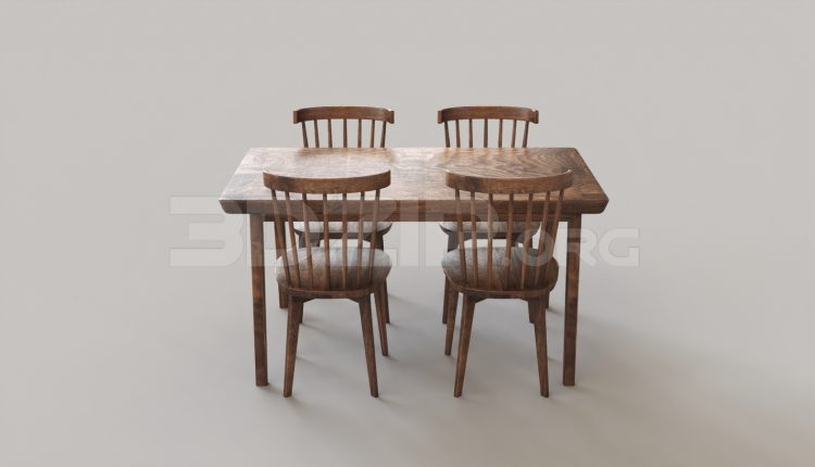 6930. Free 3Ds Max Dining Table And Chair Model Download