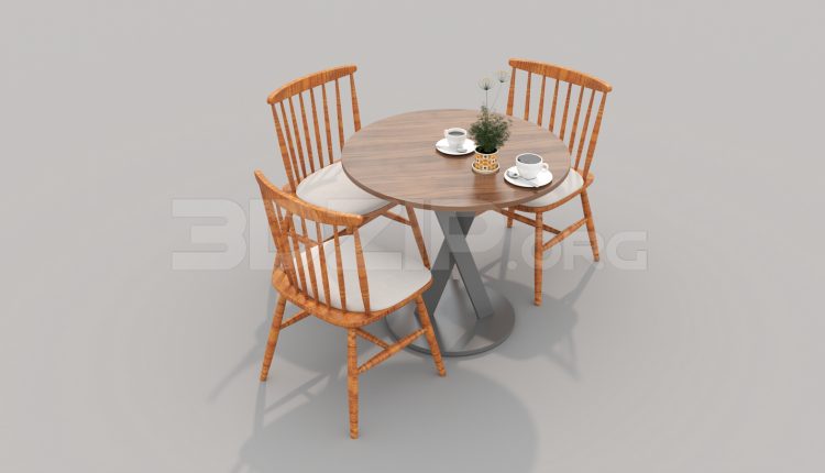 6934. Free 3Ds Max Table And Chair Model Download