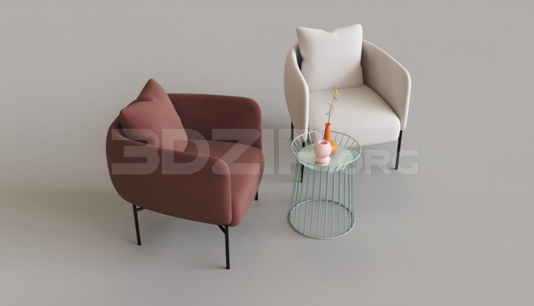6941. Free 3Ds Max Armchair Model Download