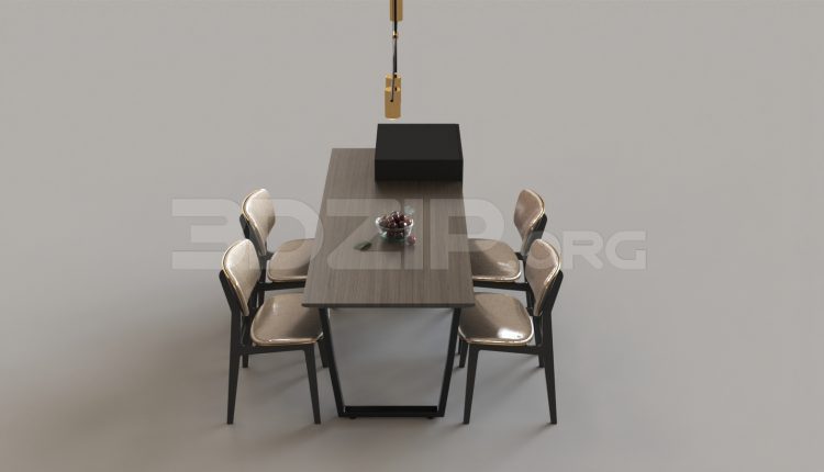 6991. Free 3Ds Max Dining Table And Chair Model Download