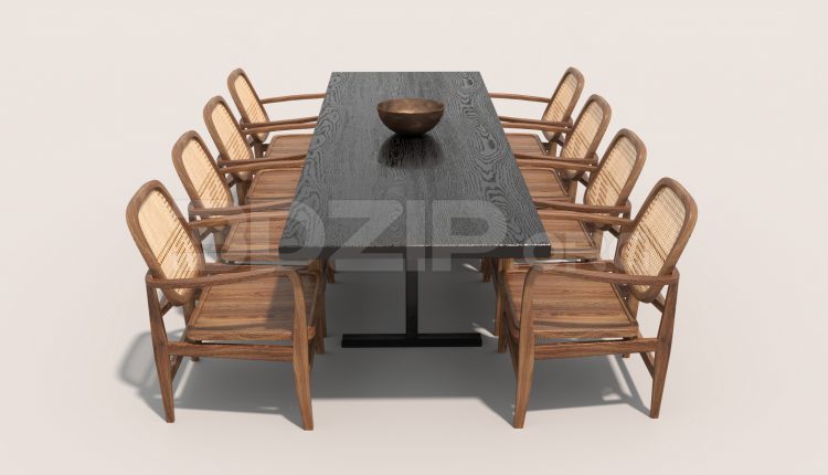 6993. Free 3Ds Max Dining Table And Chair Model Download