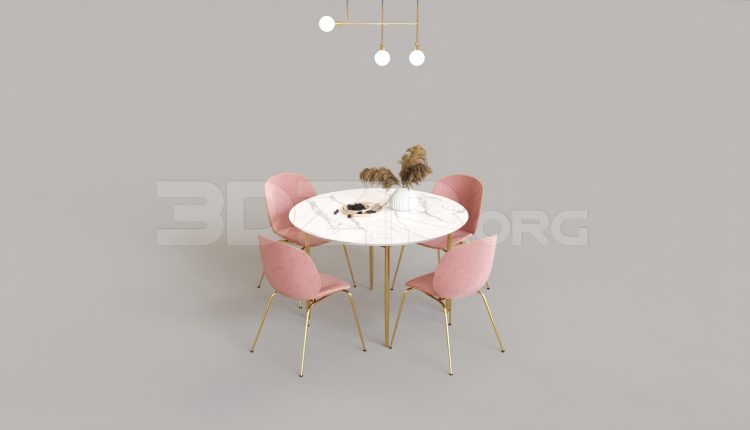 7011. Free 3Ds Max Dining Table And Chair Model Download