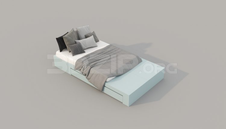 7029. Free 3Ds Max Bed Model Download