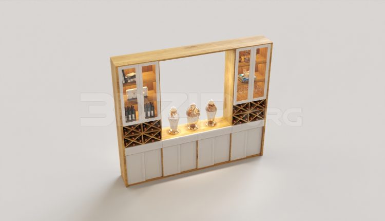 7045. Free 3Ds Max Wine Cabinet Model Download