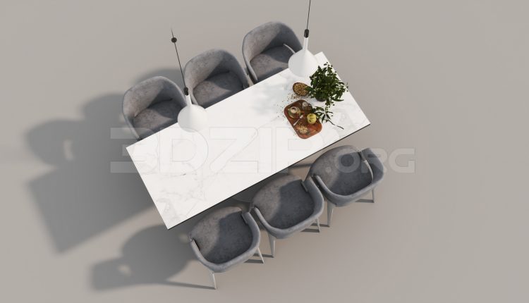 7052. Free 3Ds Max Dining Table And Chair Model Download
