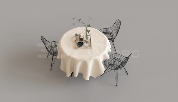 7102. Free 3Ds Max Dining Table And Chair Model Download