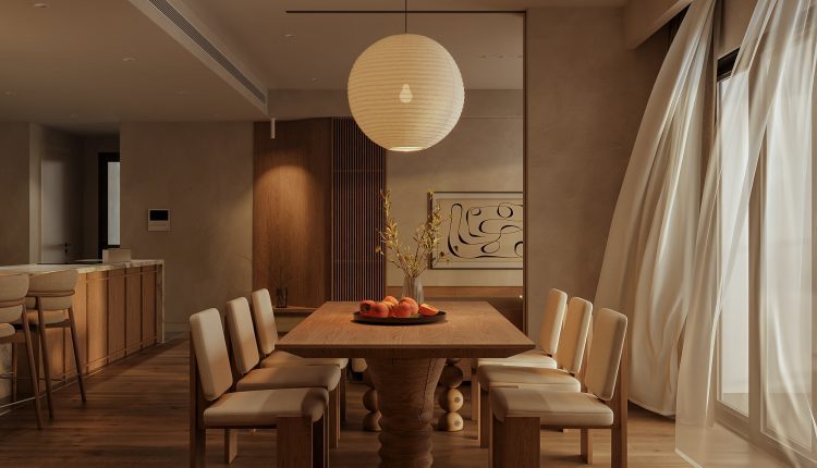 13532. 3Ds Max Living Room – Kitchen Interior Model Download by Le Hieu