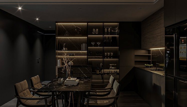 13543. 3Ds Max Living Room – Kitchen Interior Model Download by Duy Trinh