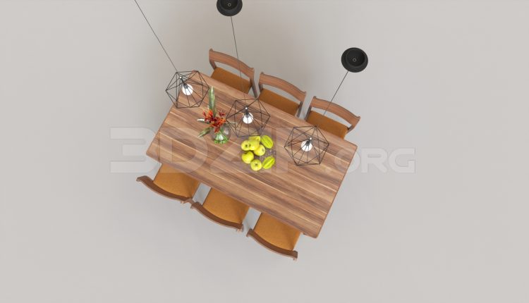 7212. Free 3Ds Max Dining Table And Chair Model Download