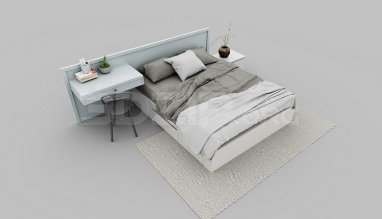 7238. Free 3Ds Max Bed Model Download