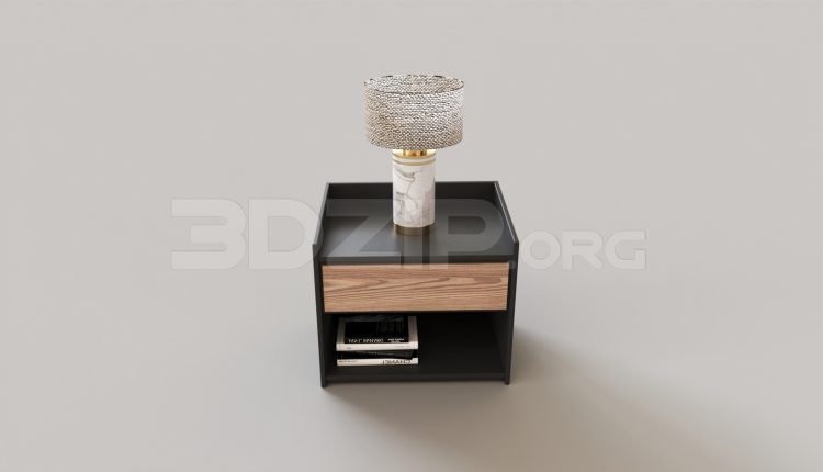 7251. Free 3Ds Max Bedside Table Model Download