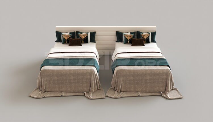 7289. Free 3Ds Max Bed Model Download