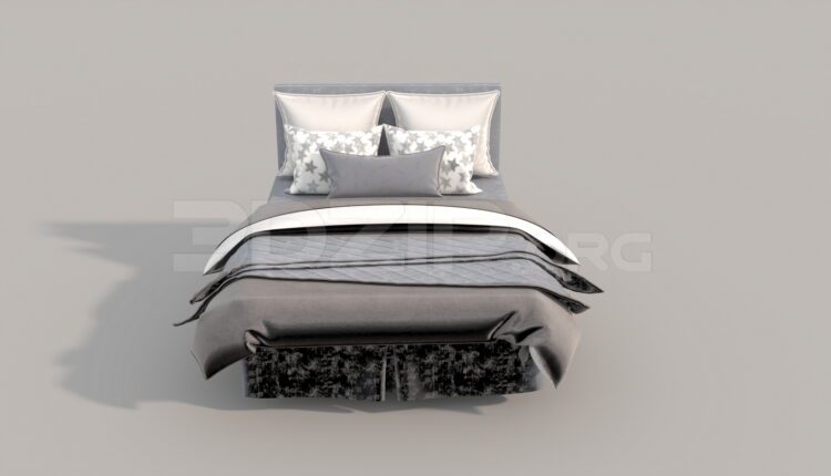 7293. Free 3Ds Max Bed Model Download