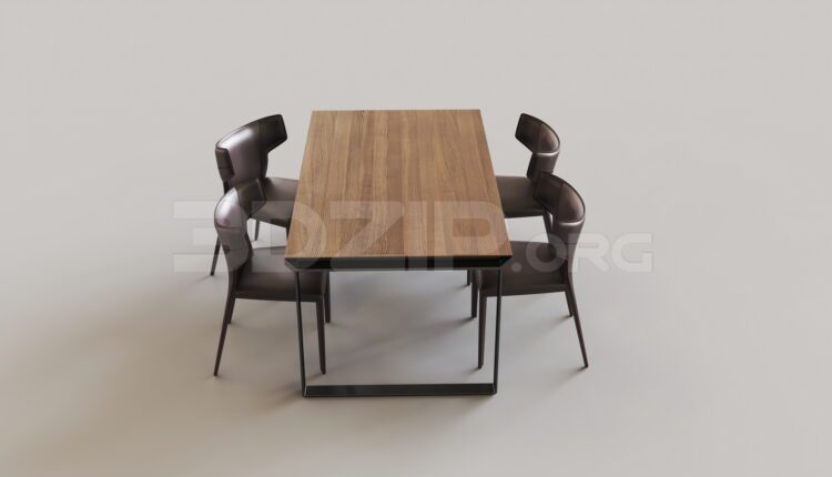 7339. Free 3Ds Max Dining Table And Chair Model Download