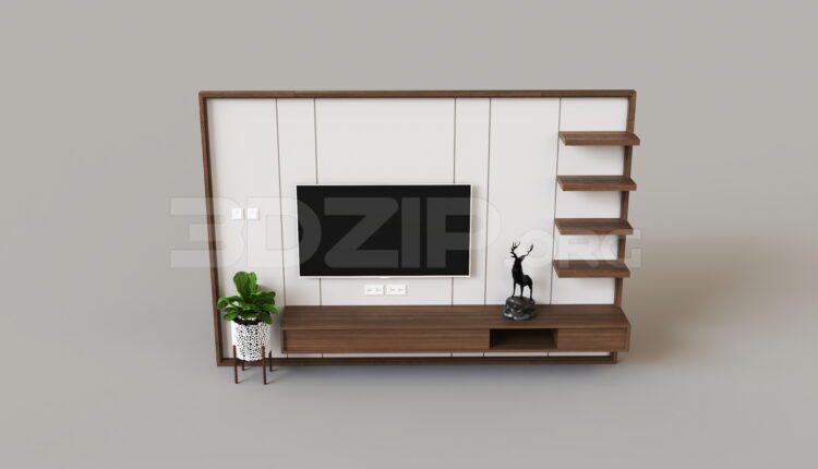 7343. Free 3Ds Max Tv Wall Model Download