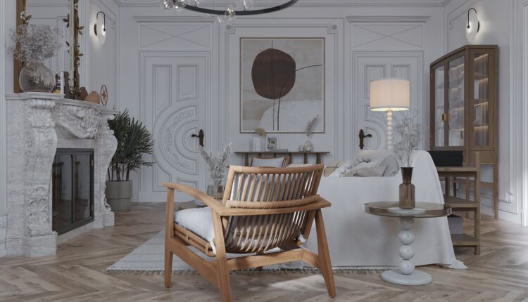13562. 3Ds Max Living Room – Kitchen Interior Model Download by Vu Thanh Tung