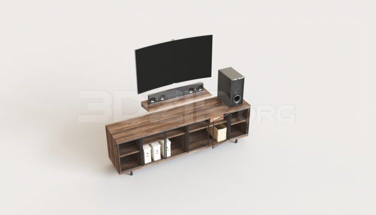 7363. Free 3Ds Max TV Cabinet Model Download