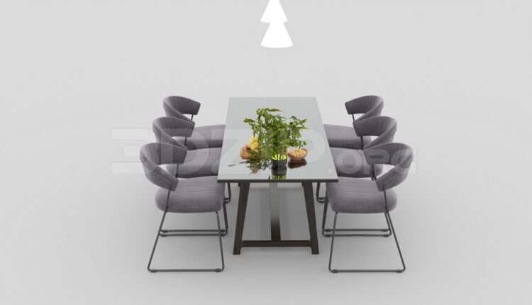7375. Free 3Ds Max Dining Table And Chair Model Download