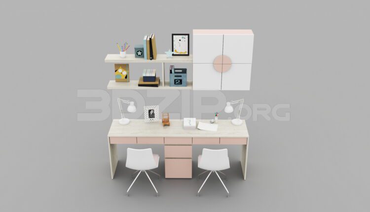7376. Free 3Ds Max Desks Model Download