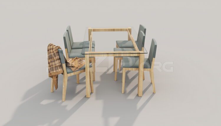 7394. Free 3Ds Max Dining Table And Chair Model Download