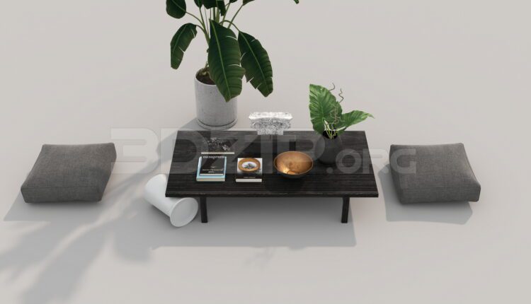 7419. Free 3Ds Max Coffee Table Model Download