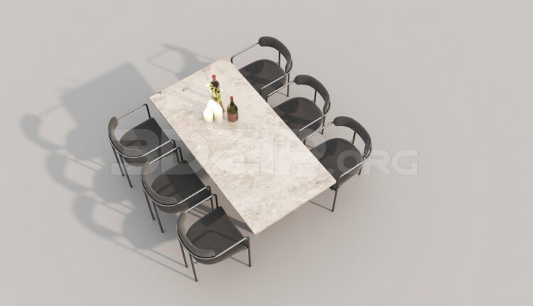 7449. Free 3Ds Max Dining Table And Chair Model Download