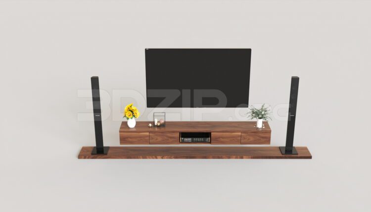 7475. Free 3Ds Max TV Cabinet Model Download