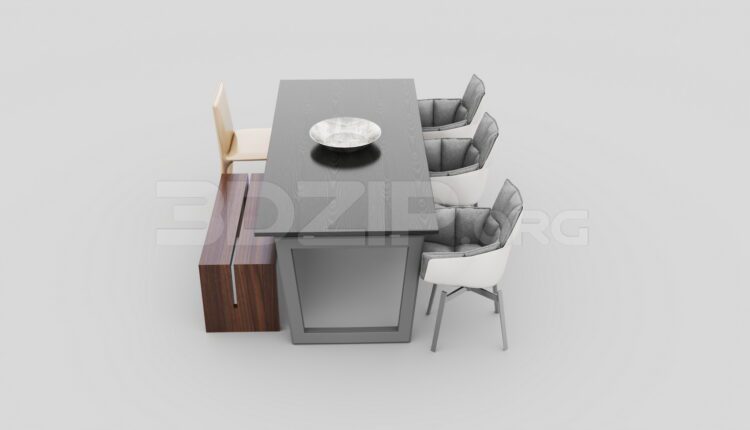 7480. Free 3Ds Max Dining Table And Chair Model Download