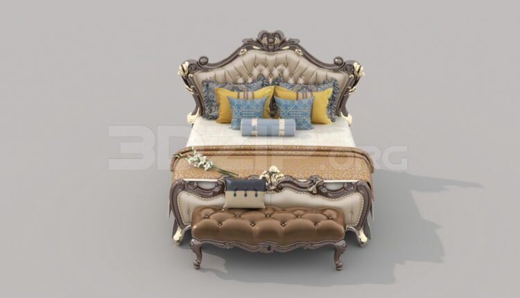 7508. Free 3Ds Max Bed Model Download (2)